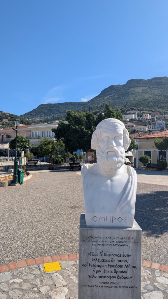 Bust of Homer in town square of Vathy, Ithaka