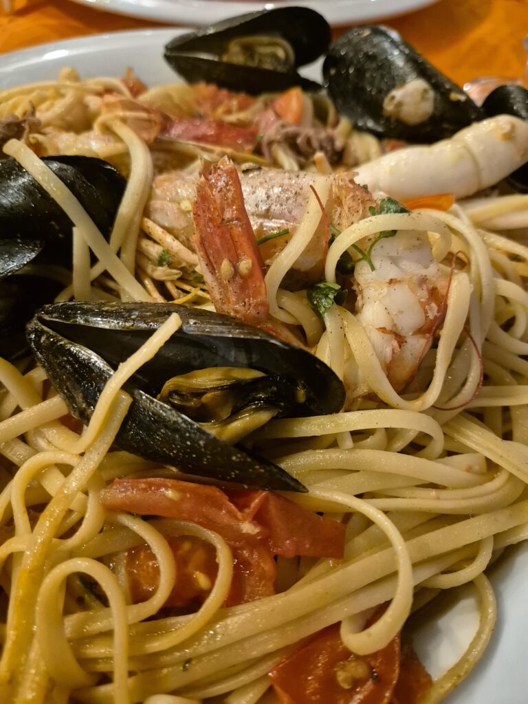 Plate of Seafood pasta 